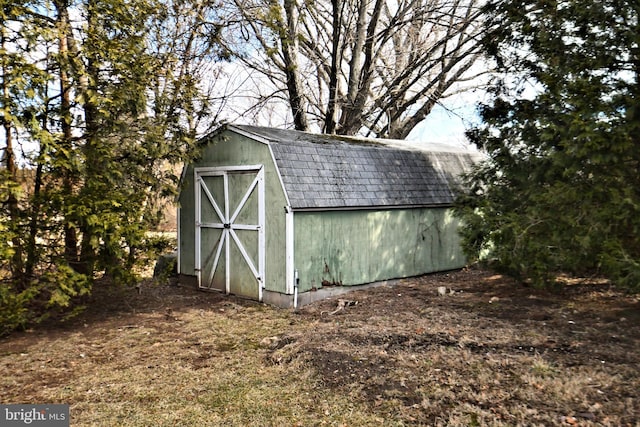 view of shed