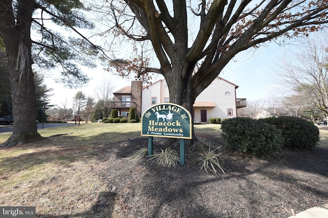 view of community sign