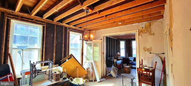 miscellaneous room featuring a wealth of natural light