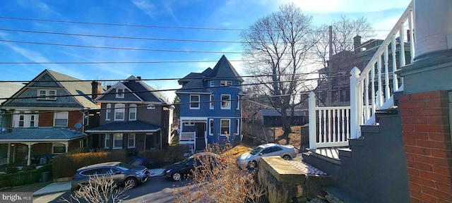 view of front facade with a residential view