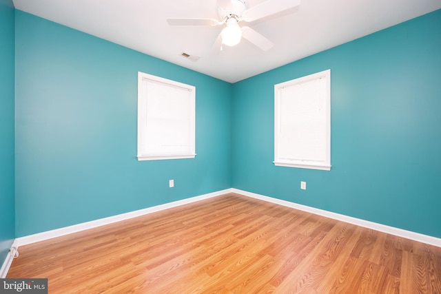 2115 Ruxton Dr, Salisbury, MD 21801 - spare room with light wood-style flooring, baseboards, and ceiling fan