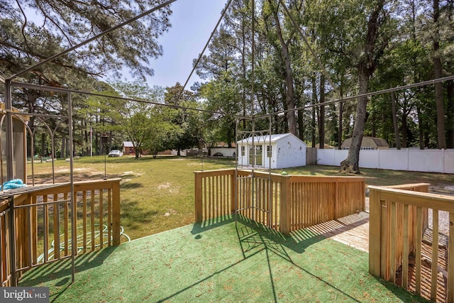 2115 Ruxton Dr, Salisbury, MD 21801 - wooden terrace featuring an outbuilding and a shed