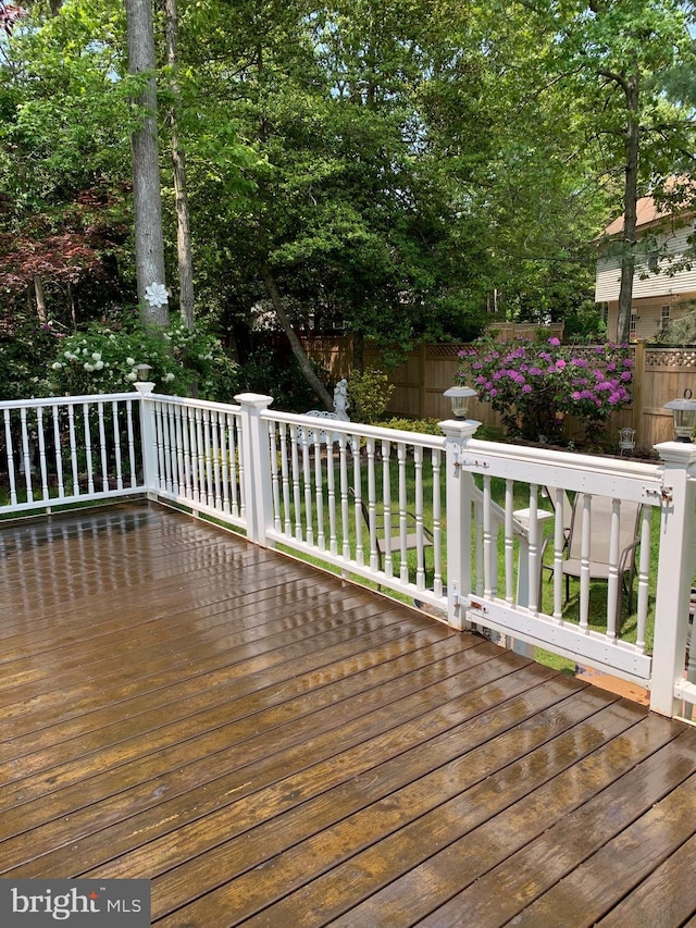 wooden deck with fence