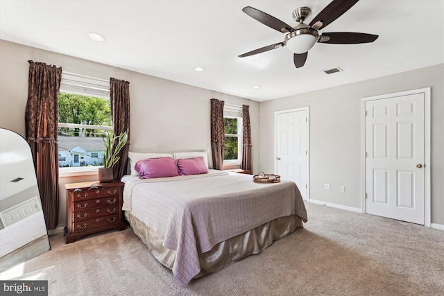 3246 Blundell Rd, Falls Church, VA 22042 - carpeted bedroom featuring visible vents, recessed lighting, and multiple windows