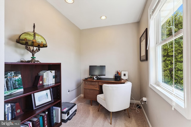3246 Blundell Rd, Falls Church, VA 22042 - carpeted home office with baseboards and recessed lighting