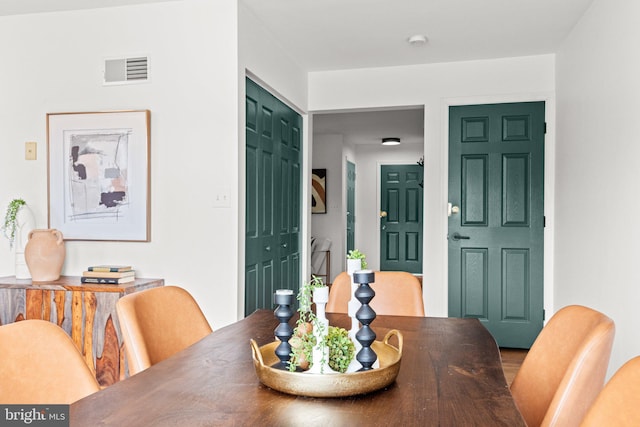 dining space with visible vents