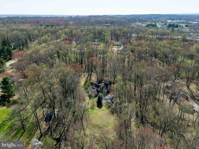 bird's eye view with a forest view