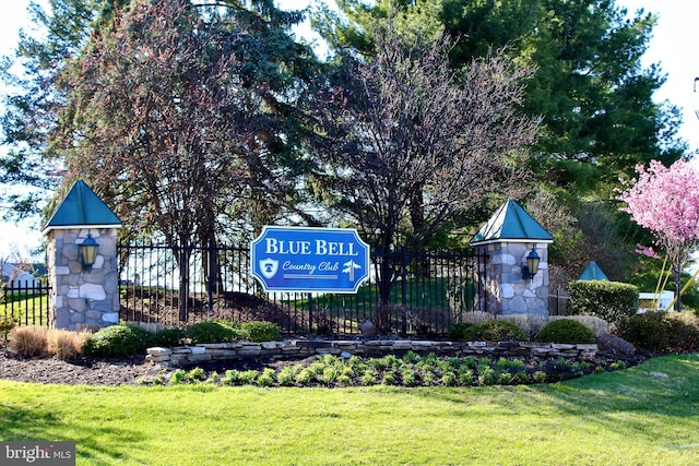 view of community sign