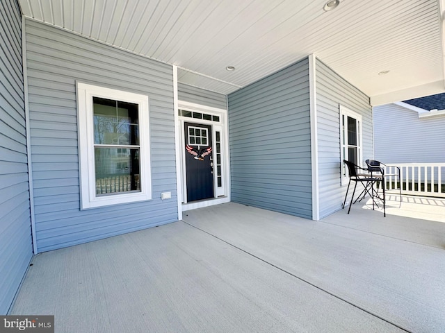 view of patio featuring covered porch