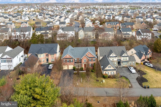 aerial view with a residential view