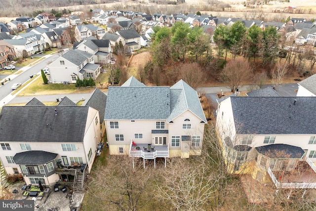 bird's eye view with a residential view