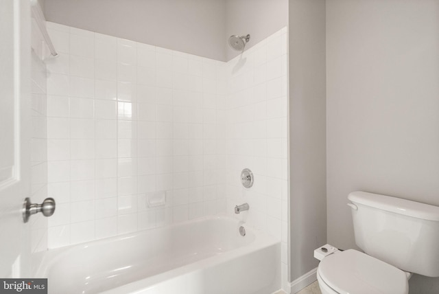 full bathroom with shower / bath combination and toilet