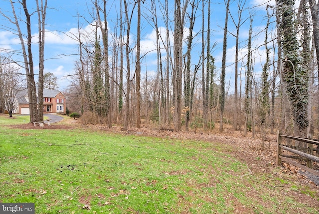 view of yard featuring fence