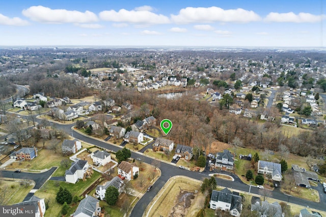 birds eye view of property featuring a residential view