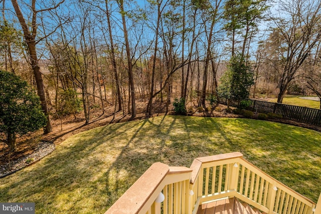 view of yard with fence