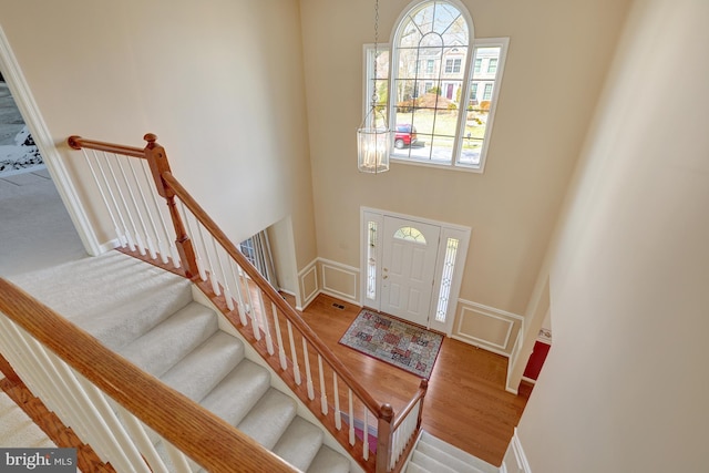 entrance foyer with wood finished floors