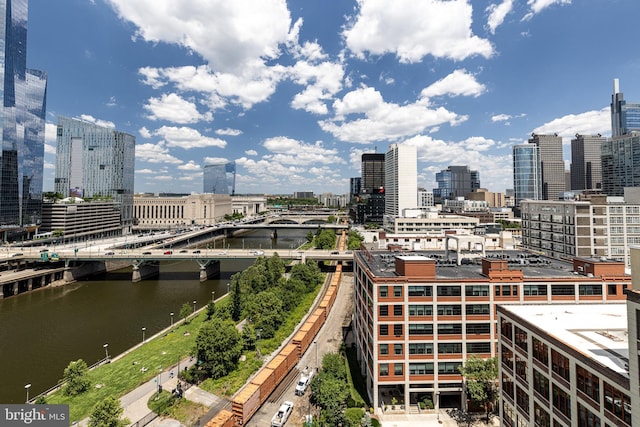 view of city featuring a water view