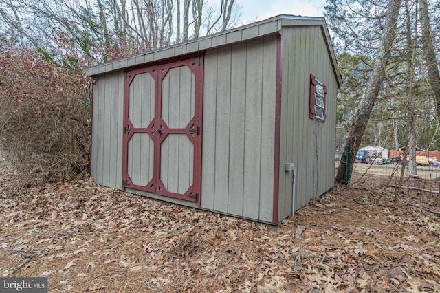 view of shed