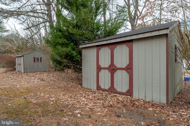 view of shed