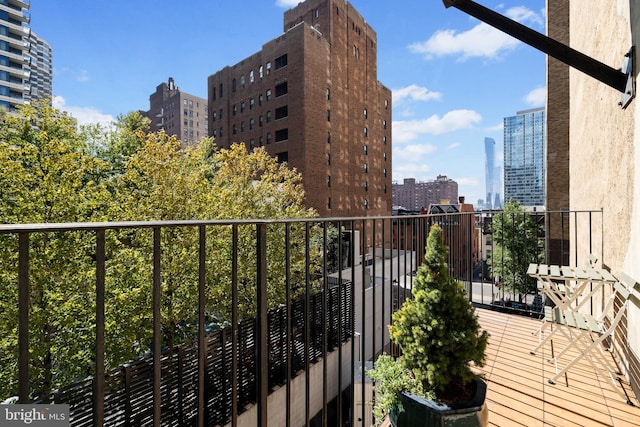 balcony with a city view