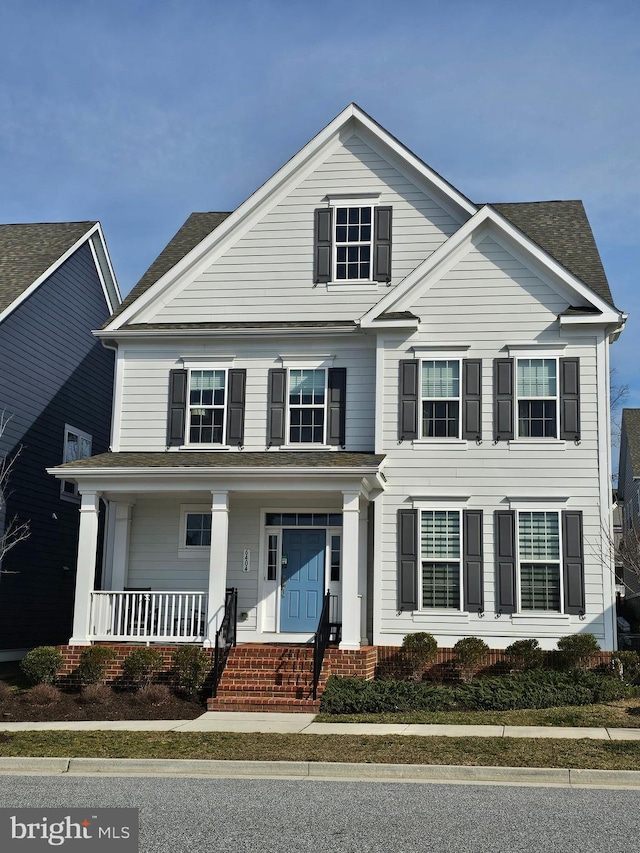 view of front of house with covered porch