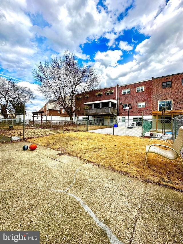 view of yard with fence