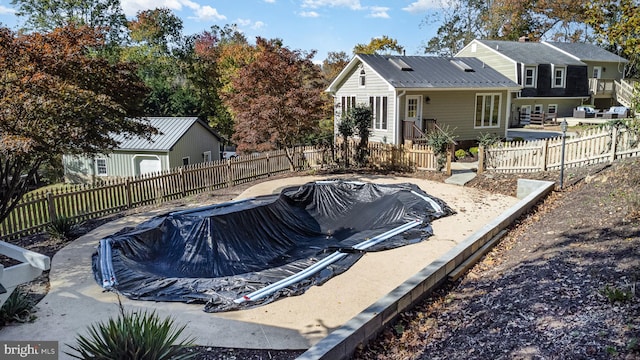 view of pool featuring a fenced backyard and a fenced in pool