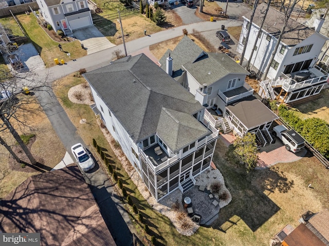 bird's eye view with a residential view