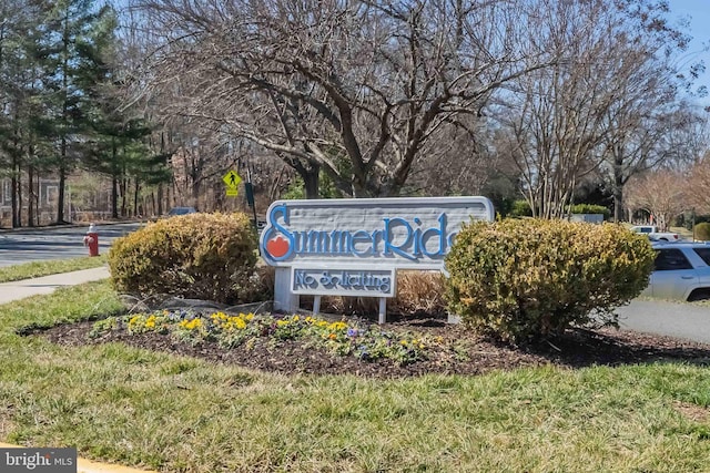 view of community sign