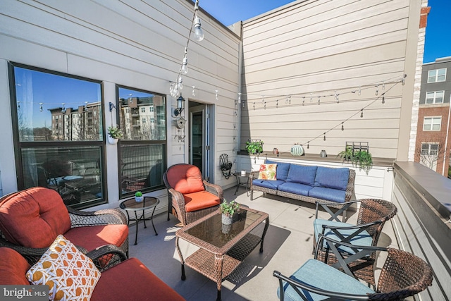 view of patio with outdoor lounge area