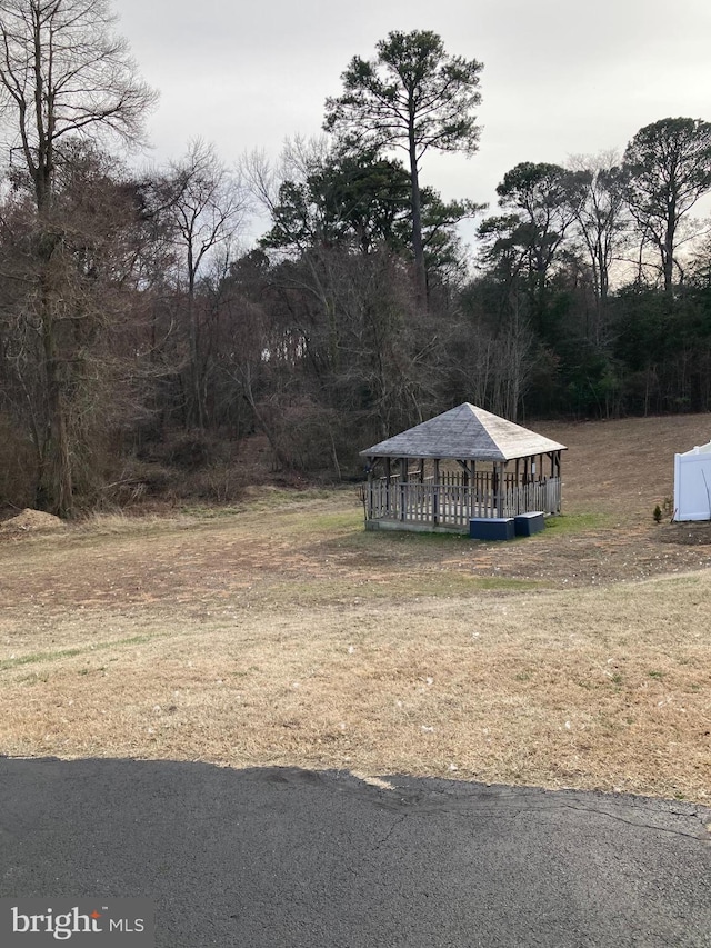 view of yard with a gazebo