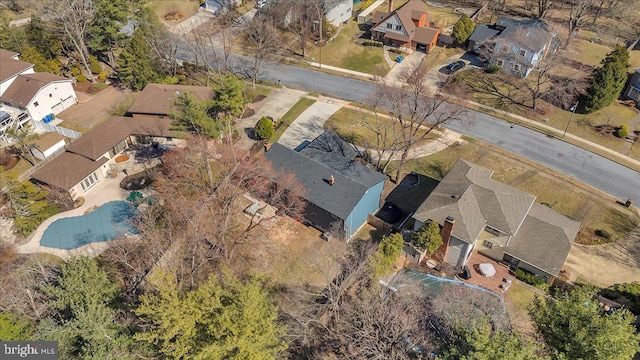 aerial view with a residential view