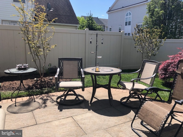 view of patio with a fenced backyard