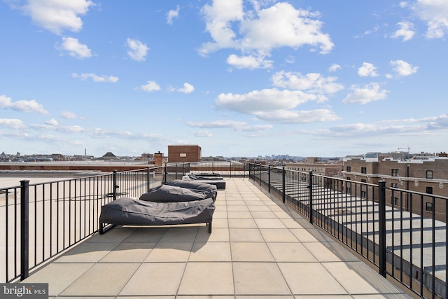 view of patio featuring a view of city