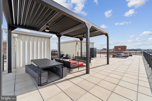 view of patio / terrace with a ceiling fan