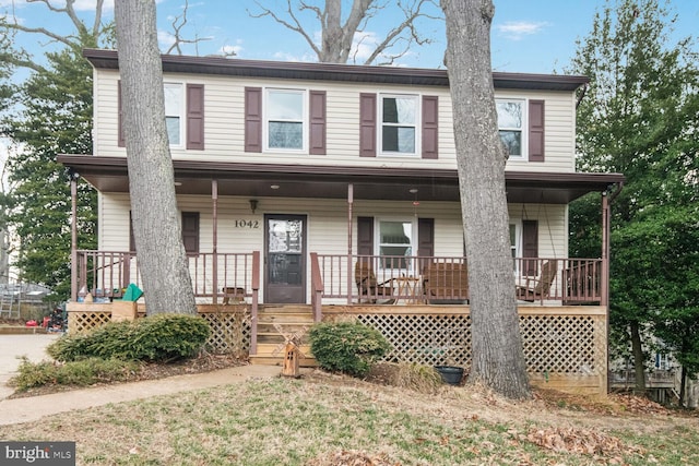 view of front of home with a porch