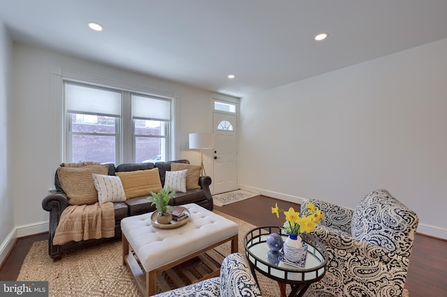 30 N Marshall St, Lancaster, PA 17602 - living area with baseboards, wood finished floors, and recessed lighting