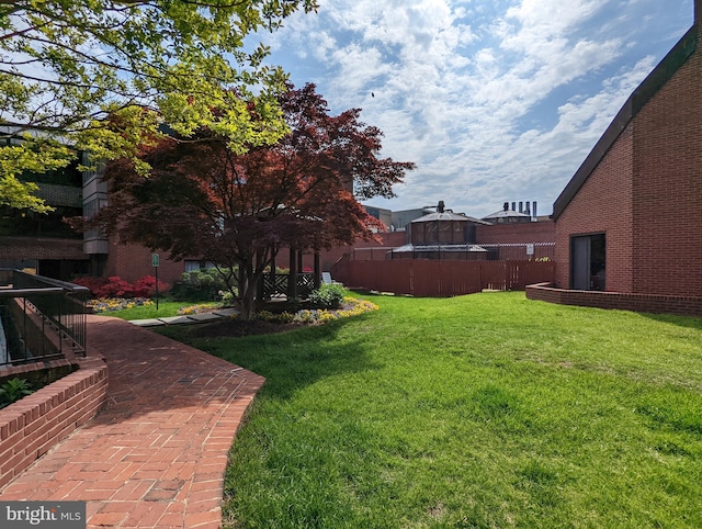 view of yard featuring fence