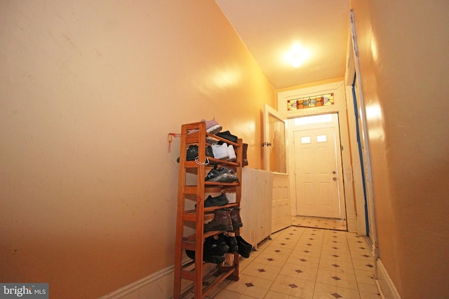 entryway featuring light floors