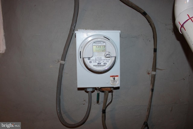 interior details featuring electric meter