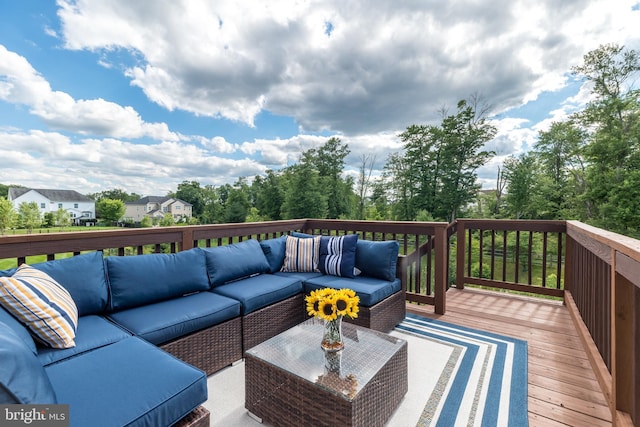 deck with outdoor lounge area