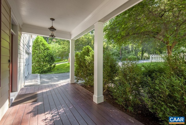 deck with a porch