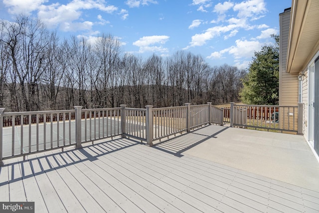 deck with a view of trees