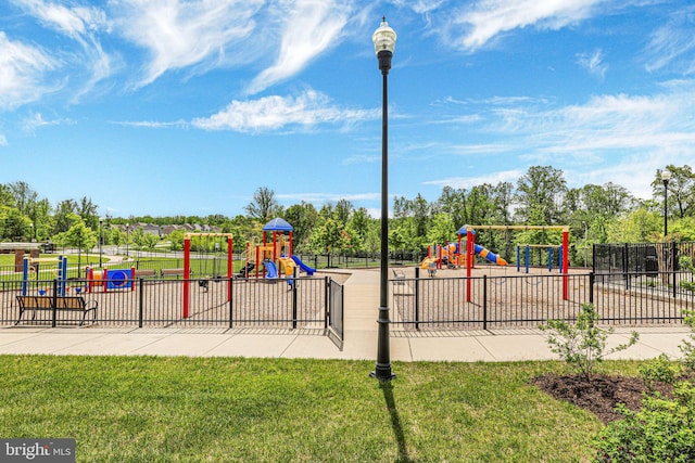 3802 Rock Spring Dr, Upper Marlboro, MD 20772 - community jungle gym featuring a yard and fence