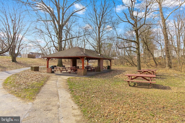 view of property's community with a gazebo