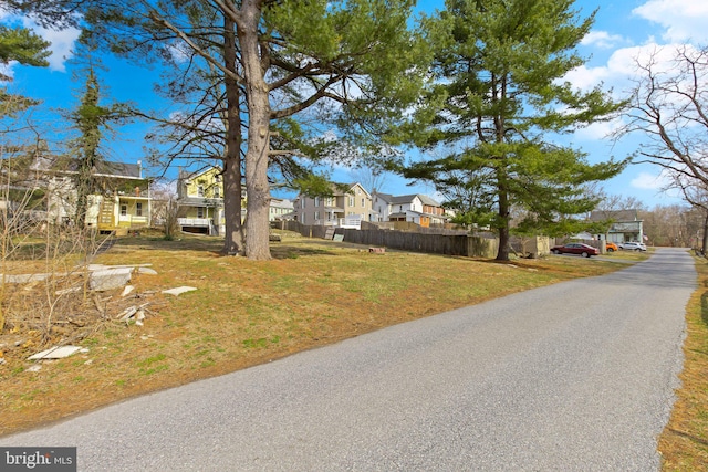 view of street with a residential view