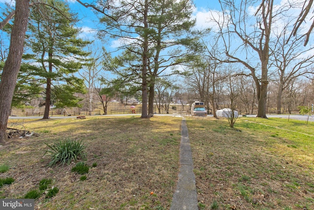 view of yard with fence