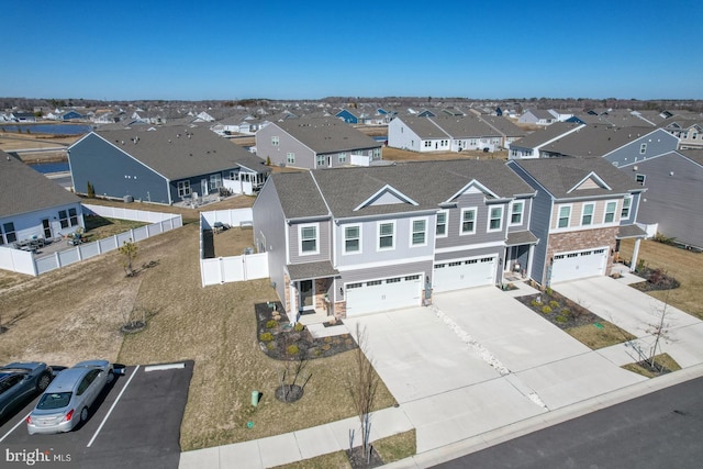 drone / aerial view with a residential view