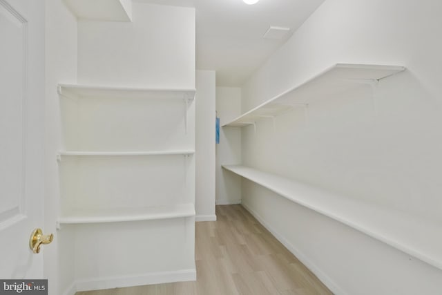 spacious closet with wood finished floors