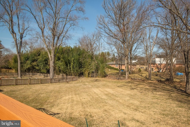 view of yard with fence